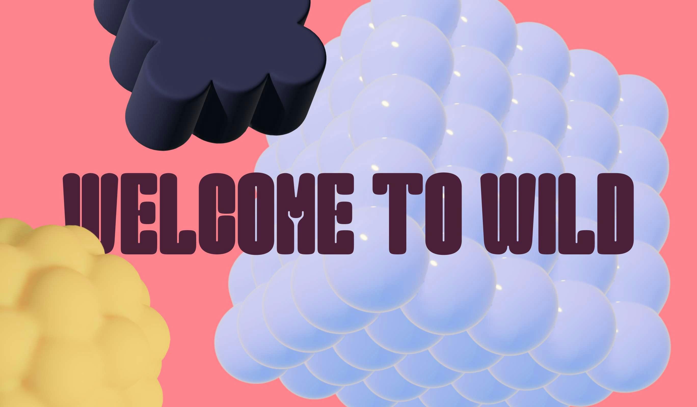 Bubbles with text says Welcome to Wild
