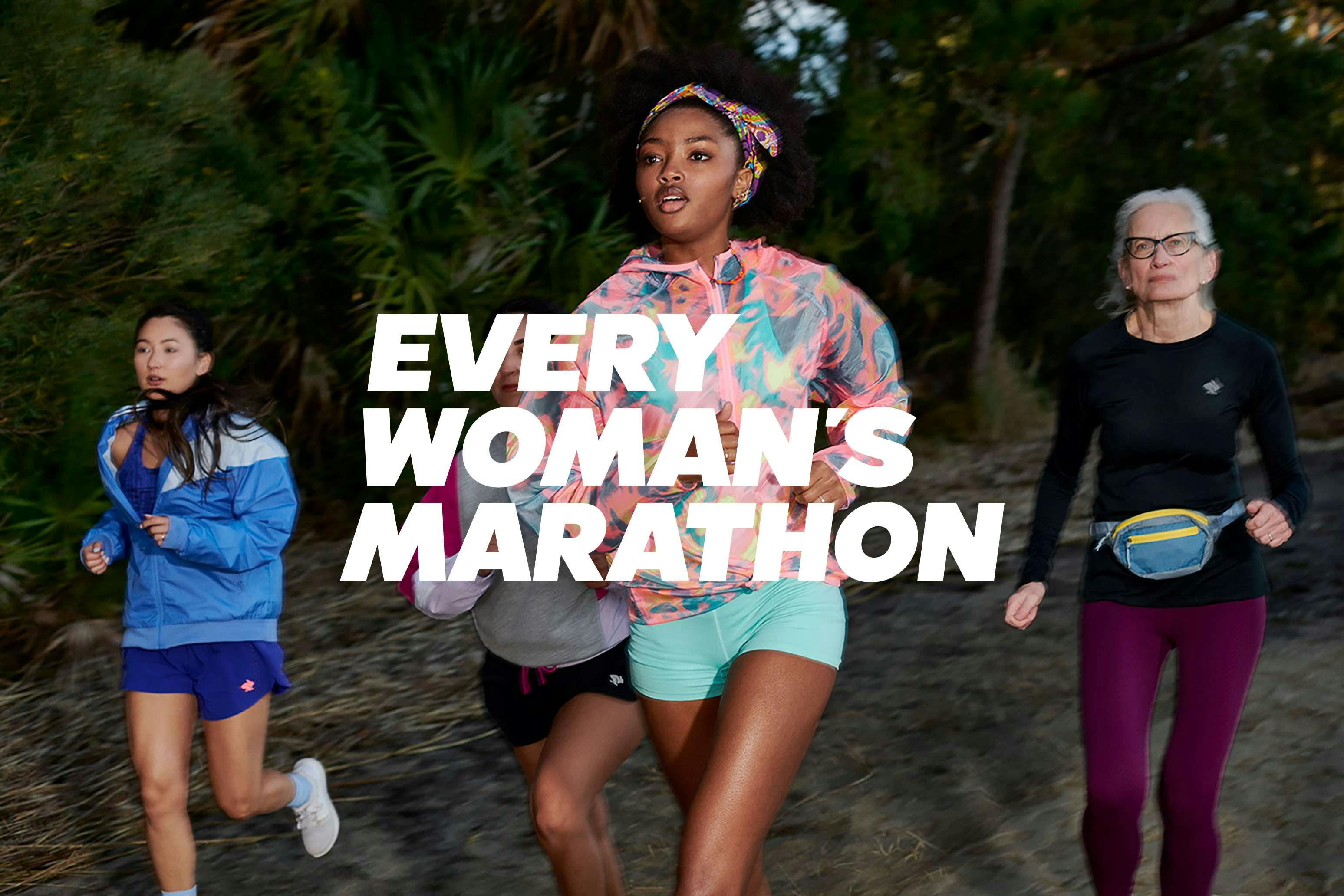 Every Woman's Marathon Logotype with image