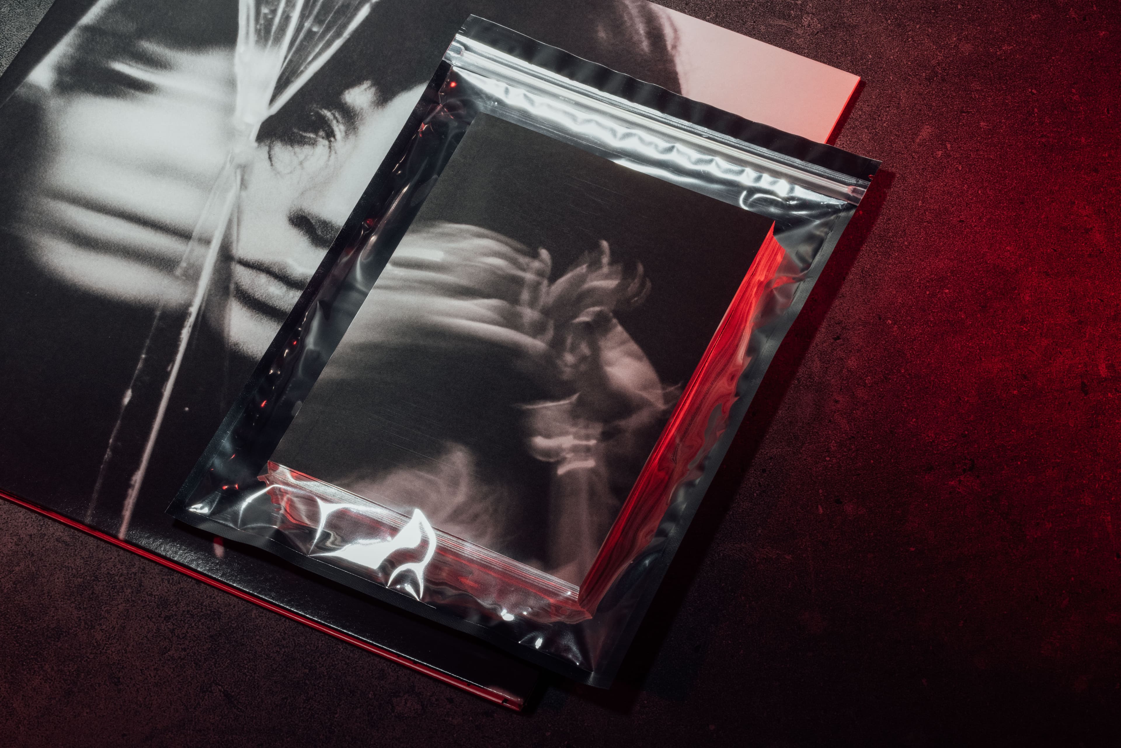 Detail shot of album and photobook