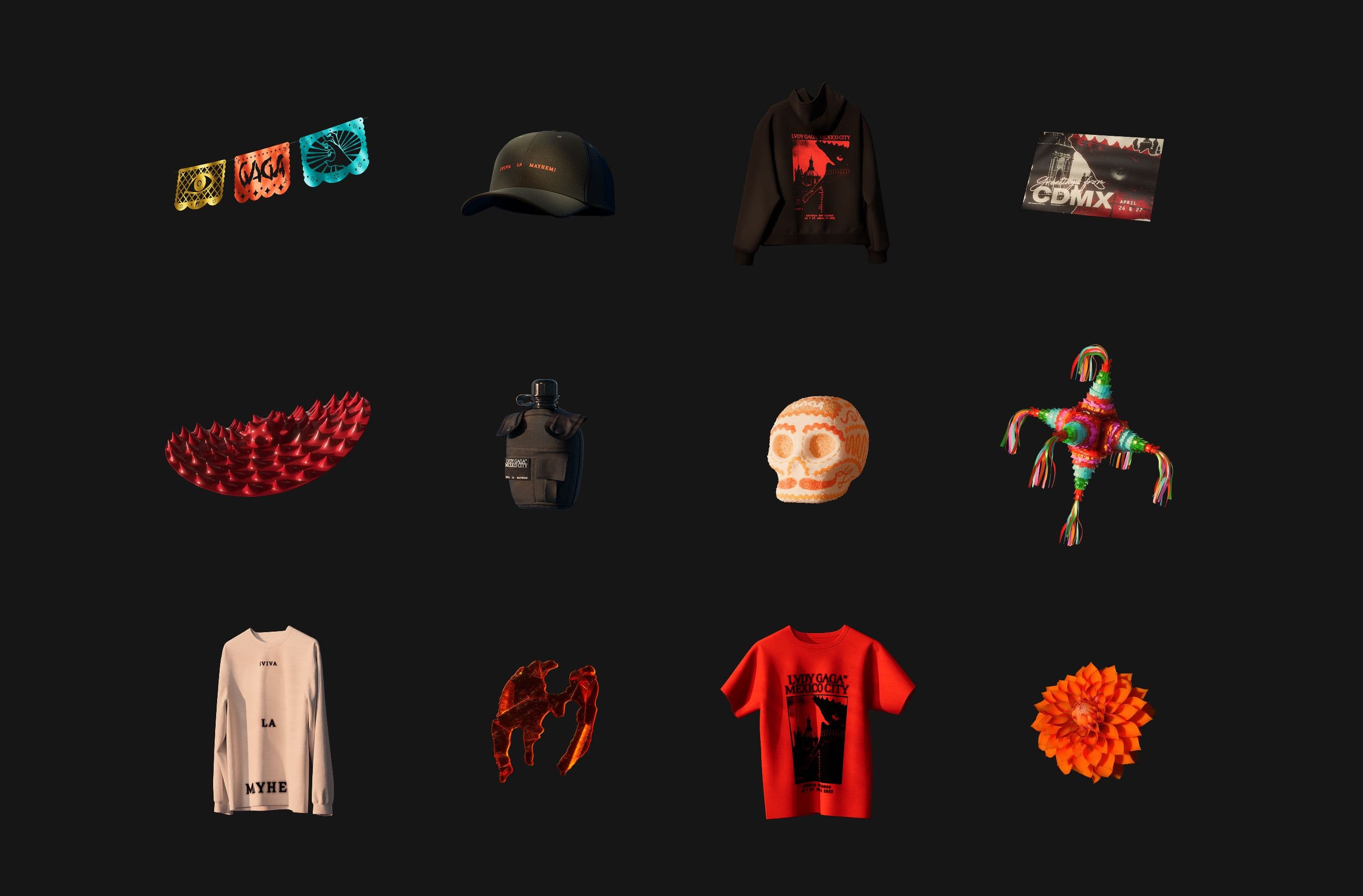 Grid of interactive elements